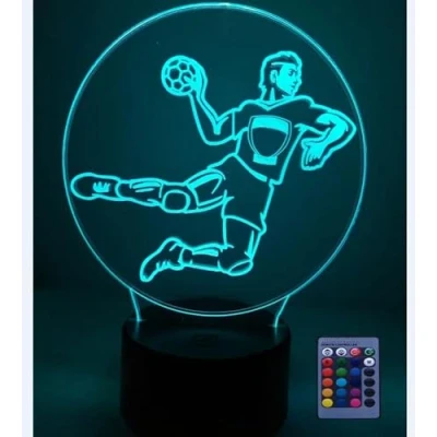 Image of HPBN8 Ltd Optical Illusion 3D Handball Night Light USB Powered Remote Control Touch Switch Decor Table Lamps 7/16 Color Changing LED Lamp Xmas Home Love Brithday Room Decoration