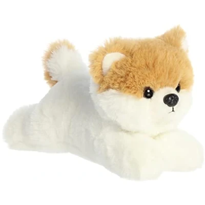 Image of Aurora Adorable Mini Flopsie Pom The Pup Stuffed Animal Playful Ease Timeless Companions White 8 Inches