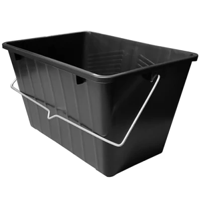 Image of 15 Litre Paint Scuttle Large Decorators Roller Bucket with Metal Handle for Decorating Paints &amp; Paste 15L, Black