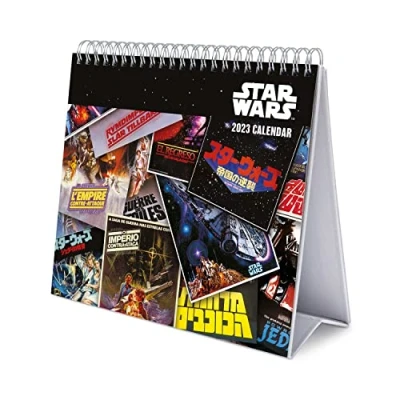 Image of Grupo Erik Star Wars Calendar 2023, Desktop Desk 12 Month 2023 Planner, Gifts, 7 x 8 inches / 18 20 cm