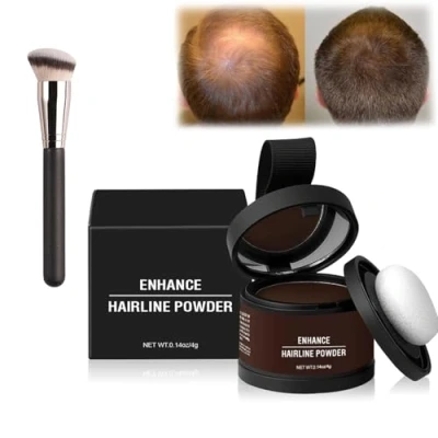 Image of Waverloo Magic Root Cover Up Blonde, Enhance Hairline Powder, Shadow Touch Powder Color, Water &amp; Sweat Resistant Instantly Conceals (06 Dark Brown, 1PC)