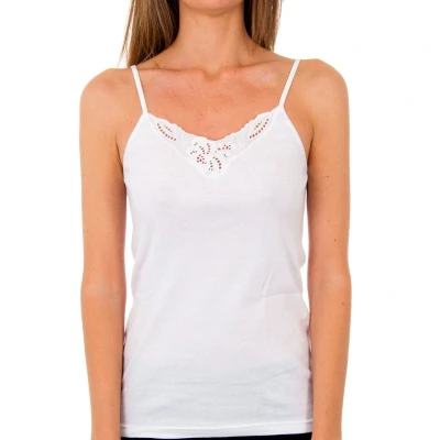 Image of Abanderado Womens Milan thin strap t shirt with V neckline 4754 woman White Size X Large