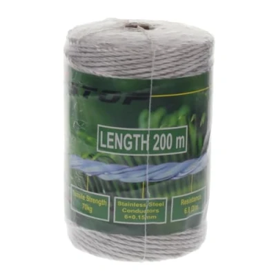 Image of XSTOP 200m Metres Polywire for Electric Fence 6 Strand Stainless Steel Poly Wire Fencing Material