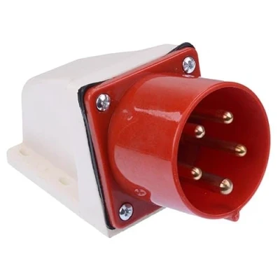 Image of Red 32A 415V 3P+N+E Industrial Surface Mount Plug IP44 Conforms to IEC60309 1/2