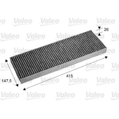 Image of 1808607, 1808608, 6808616 Pollen Filter VALEO CLIMFILTER PROTECT 715675 Activated Carbon 411mm 145mm 25mm VAUXHALL: Vectra Mk1 Saloon