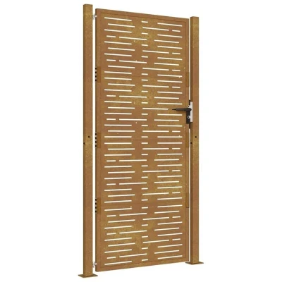 Image of vidaXL Garden Gate 105x205 cm Corten Steel Square Design