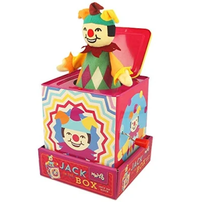 Image of Majigg Jester Jack in The Box, Traditional Musical Wind up Toy