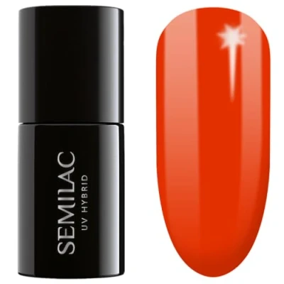 Image of SEMILAC 434 Optimistic Red Nail UV Gel Polish Long Lasting and Easy to Apply Soak off UV/Led Perfect for Home Professional Manicure Pedicure 7 ml