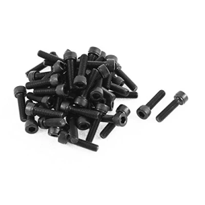 Image of Sourcingmap M5x20mm 12.9 Alloy Steel Screw Cap Point Hex Socket Screws Bolts Black 50pcs