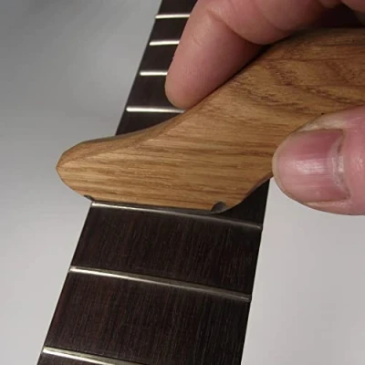 Image of Chris Alsop Guitar Fret Crowning File. 2.5mm Diamond File with Oak Handle