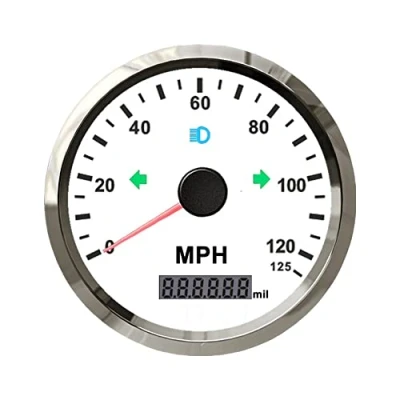 Image of ELING Universal 85mm GPS Speedometer 125MPH Speedo Odometer Adjustable for Boat RV Car Truck Motorcycle 3 3/8 12V 24V with Backlight