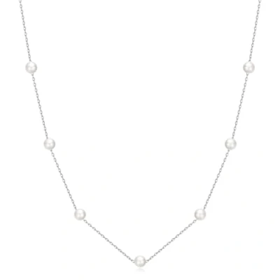 Image of Philip Jones Silver Plated Pearl Chain Necklace