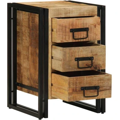 Image of vidaXL Bedside Cabinet 40x35x50 cm Solid Rough Wood Mango