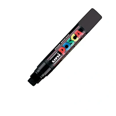 Image of uni ball Posca PC 17K Extra Broad Chisel Tip Marker Black, Pack of 5