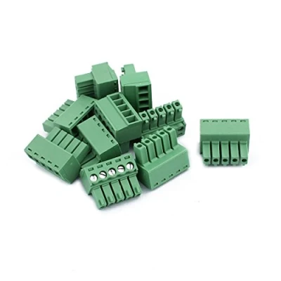 Image of sourcingmap 10Pcs 300V KF2EDGK 3.5mm Pitch 5 Pin PCB Screw Terminal Block Connector