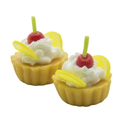 Image of MyTinyWorld 4 x Dolls House Miniature Lemon Cherry tarts