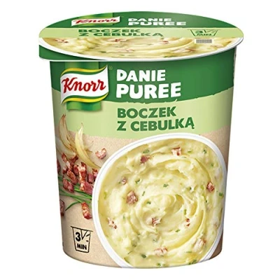 Image of Knorr Dish Puree Bacon With Onions 58 g Goracy Kubek z Cabulka i Boczkiem Instant Mug 5 x Hot Cup Quick Meal
