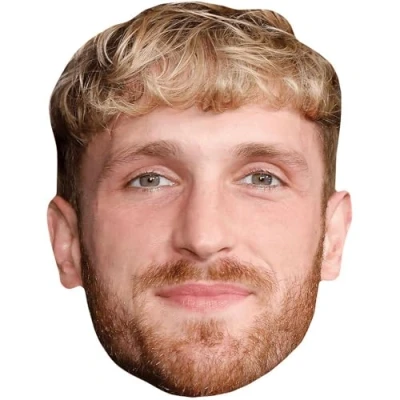 Image of Logan Paul (Beard) Celebrity Mask, Flat Card Face, Fancy Dress Mask