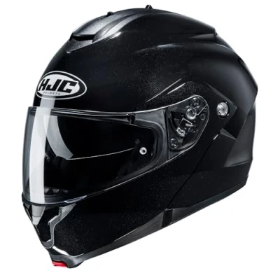 Image of HJC C91N Plain Modular Flip Front Motorcycle Helmet Gloss Black (L)