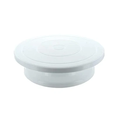 Image of Culpitt Cake Decorating Turntable, Revolving Stand, Easy Icing and Decorating, White Plastic 275mm, 11&quot;