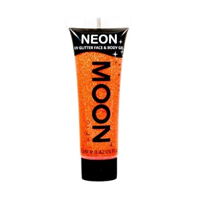 Image of Moon Glow Neon UV Glitter Face &amp; Body Gel 12ml Orange Paint