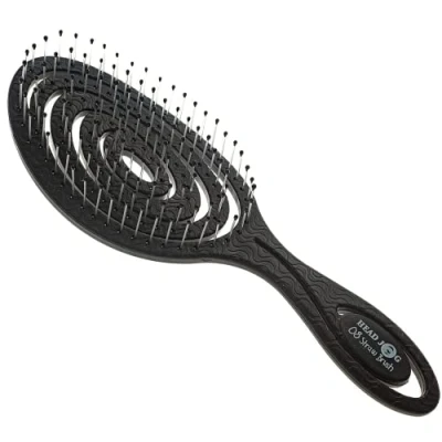 Image of Head Jog 08 Paddle Brush Flexible Soft Pin Bristles, Detangling Wet Or Dry Hair. Gentle Brushing Straw Brush. Detangle Round for Straight, Curly &amp; Wavy (Monochrome Collection Charcoal)