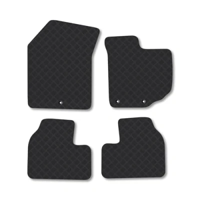 Image of Rubber Car Mats Compatible with SuzUKi Swift (2005 2010) Tailored Fit Floor Set Accessory Black Custom 4 Pieces Clips Anti Slip Backing, Heavy Duty &amp; Waterproof