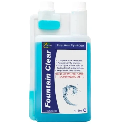 Image of Hydra Fountain Clear Water Feature Cleaning, 1L Treats 30,000L Highest Dilution Rates, Cleaner Treatment Keeps Crystal from Algae, Green Water, Biofilm Build up