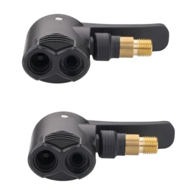 Image of Dual Head Bike Track Pump Tyre Air Multi use Connector Valve Adapter for Mountain Road Replacement Accessories (non deflatable)
