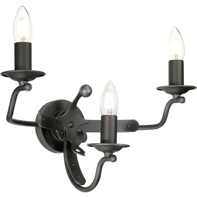 Image of Windsor 3 Light Candle Wall Graphite, E14