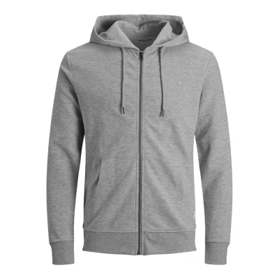 Image of Jack &amp; Jones Jjebasic NOOS Zipup sweatshirt, Men&#039;s, Size: Large, Light grey melange