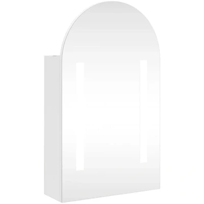 Image of vidaXL Bathroom Mirror Cabinet with LED Light Arched White 42x13x70 cm