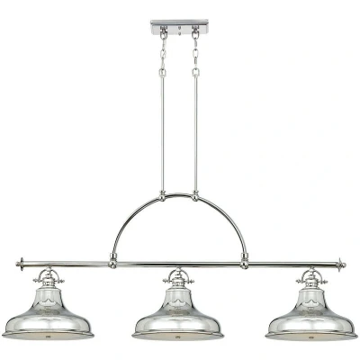 Image of Emery 3 Light Pendant Bar Chandelier Silver, E27