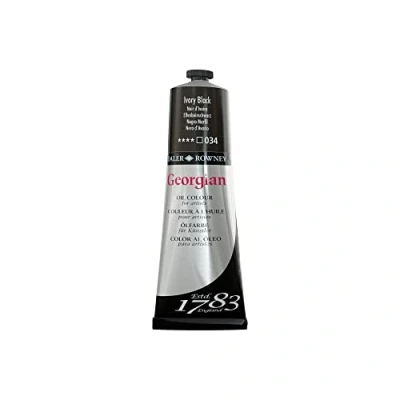 Image of Daler Rowney Georgian Oil Paint, Aluminium Tube, 7.61oz 225 ml, Ivory Black