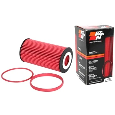 Image of K&amp;N Premium Oil Filter: Designed to Protect your Engine: Compatible with Select AUDI/VOLVO/VOLKSWAGEN/SEAT Vehicle Models (See Product Description for Full List of Vehicles), HP 7010