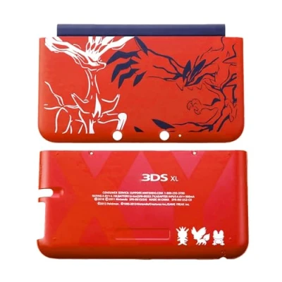 Image of Limited 3DSXL Extra Housing Shell A/E Face Faceplate Red Ruby Replacement, for 3DS XL/LL 3DSLL Old Big Handheld Consoles, Poket US Monsters Edition Top/Bottom Cover Plates 2 PCS Set