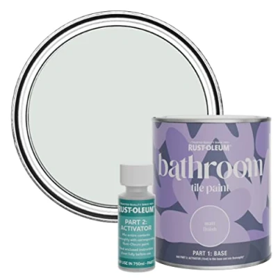 Image of Rust Oleum Grey Water Resistant Bathroom Tile Paint in Matt Finish Library 750ml