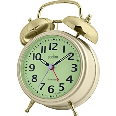 Image of Acctim 15260 Union Smartlite® Double Bell Alarm Clock in Champagne
