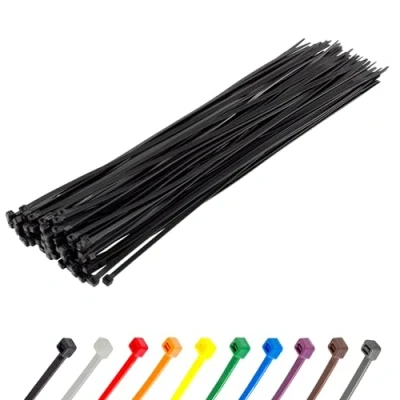 Image of Gocableties Heavy Duty Long Black Cable Ties, 370mm x 4.8mm, Pack of 100, Premium Nylon Zip Plastic Tie Wraps, Secure Self Locking Mechanism, for Home, Garden, Office and DIY