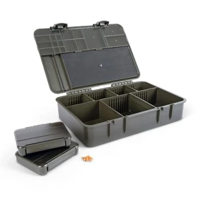 Image of Saber Capsule Medium Loaded Tackle Box, Compartments, Olive Green