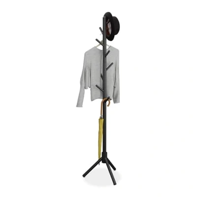 Image of Relaxdays Coat Rack, Black, 173 x 43.5 37 cm