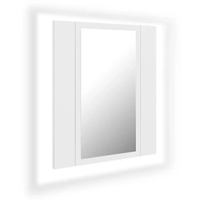 Image of vidaXL LED Bathroom Mirror Cabinet Indoor Washroom Vanity Wall Furniture Frame Unit Storage Chipboard with RGB Light 40x12x45 cm White