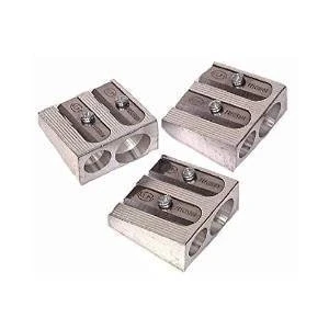 Image of 3 PACK: KUM 1040501 2 hole Pencil Sharpener Magnesium Alloy Wedge Profile