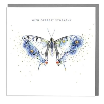 Image of Deepest Sympathy Butterfly Card with Grey Envelope by Lola Design