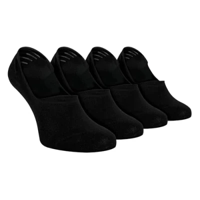 Image of Sock Snob 4 Pairs Bamboo No Show Invisible Low Cut Liner Socks for Men &amp; Women with Non Slip Silicone Grip (4 8 UK, Black)