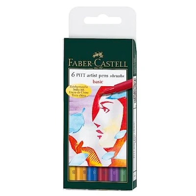 Image of Faber Castell Art &amp; Graphic Pitt Artist Pen Brush India Ink Pen, Cadmium Yellow, Single For Art, Craft, Drawing, Sketching, Home, School, University, Colouring