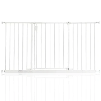 Image of Safetots Extra Wide Hallway Gate, 134cm 140cm, White, Pressure Fit Baby Safety Barrier for Hallways and Spaces, Easy Installation