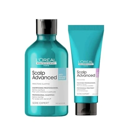 Image of L&#039;Oreal Professionnel DUO Serie Expert Scalp Advanced Anti Dandruff Dermo Clarifier Shampoo 300ml and Hair Treatment 200ml