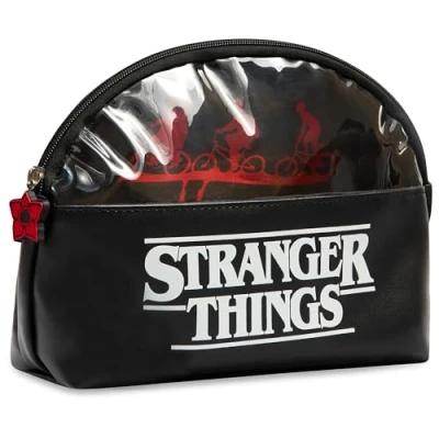 Image of Stranger Things Wash Bag for Women Men Teenagers Makeup Travel Toiletry Gym Holiday Grooming Gifts Her (Black)