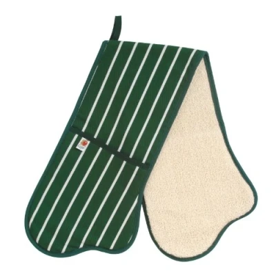 Image of Butchers Stripe Green Double Oven Glove